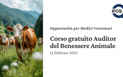 Opportunità per Medici Veterinari: corso gratuito Auditor del Benessere Animale